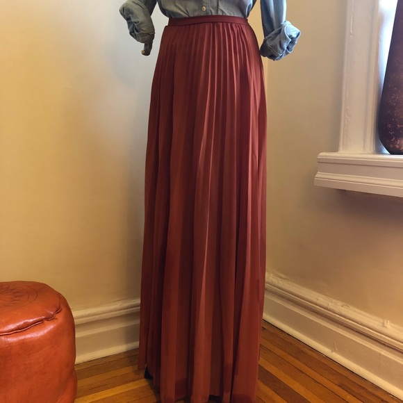 rust colored maxi skirt